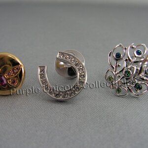 Swarovski Crystal Tac Pins Set of 3 SCS 2013-2014-2015 Events incl Horseshoe